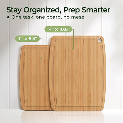 Dishwasher Safe Bamboo Cutting Board, Lightweight & Durable Wood Cutting Board, Reversible with Juice Groove, Easy to Store & Clean, Ideal Kitchen Gift for Home Cooks