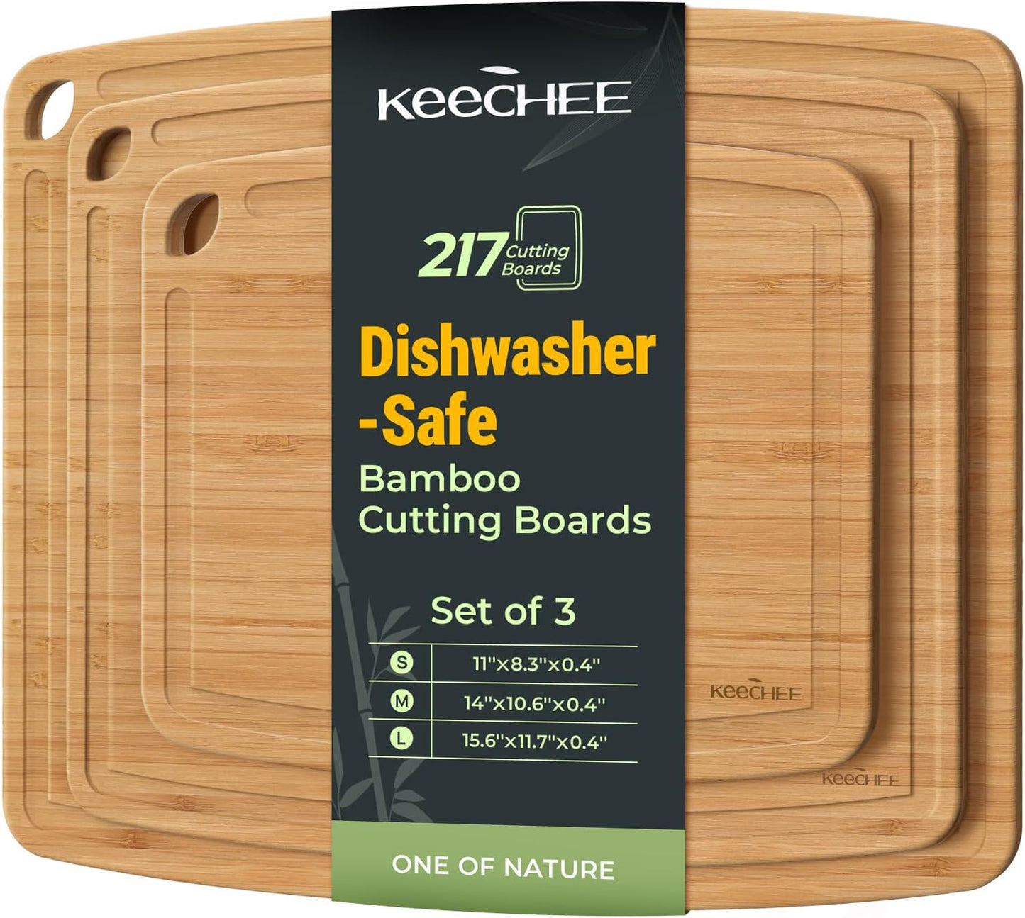 Dishwasher Safe Bamboo Cutting Board, Lightweight & Durable Wood Cutting Board, Reversible with Juice Groove, Easy to Store & Clean, Ideal Kitchen Gift for Home Cooks