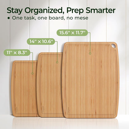 Dishwasher Safe Bamboo Cutting Board, Lightweight & Durable Wood Cutting Board, Reversible with Juice Groove, Easy to Store & Clean, Ideal Kitchen Gift for Home Cooks