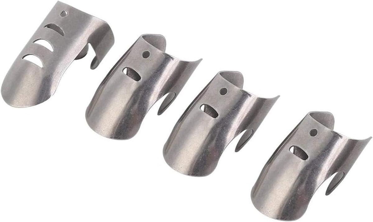 Safe Slice Finger, 4 pcs Finger Guard For Cutting Professional Stainless Steel Safe Slice Finger Guard Cooking Tool Finger Protector