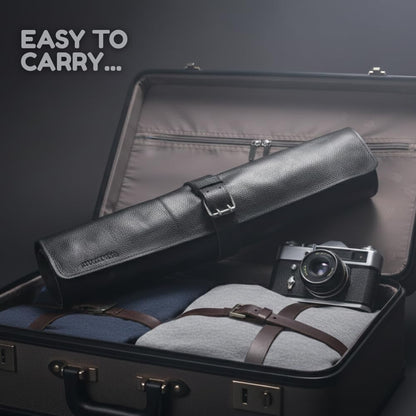 Leather Knife Roll Bag Professional Chef Knife Case, Cooks & Culinary Tools Carrying Storage, Durable Knife Sheath Holder, Portable Knife Wrap - 4 Slots
