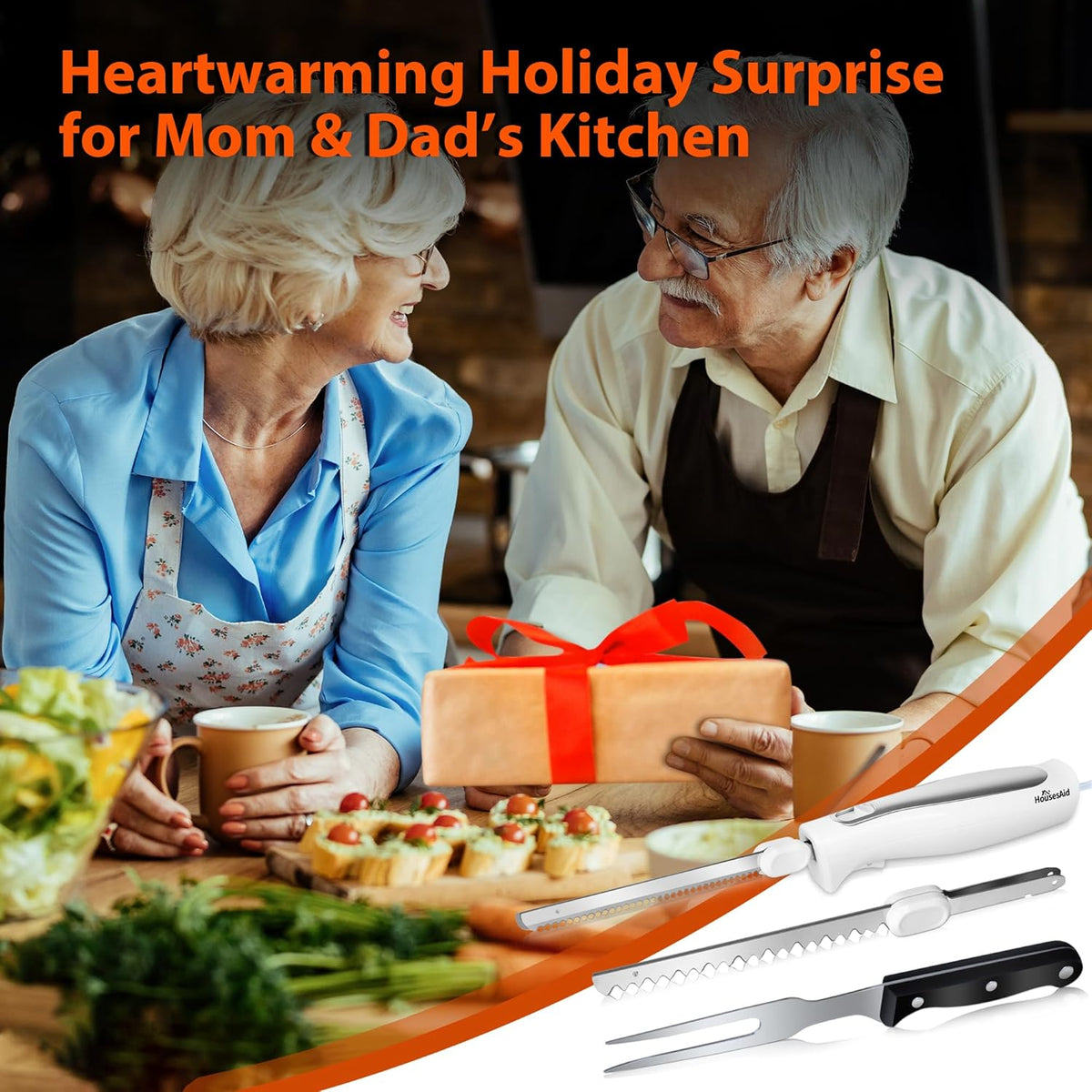 Electric Knife,Wired Electric Carving Knife Set with Two Serrated Stainless Steel Blades,Carving Fork,with Non Slip Handle,Safety Lock and Storage Case for Meat,Bread,Other and Foods