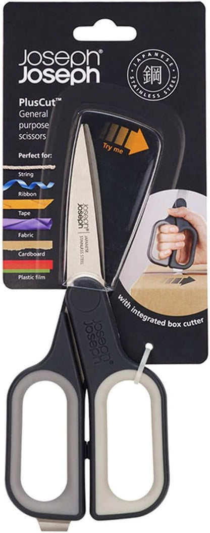 PowerGrip Kitchen Shears Scissors with Thumb Grip and Herb Stripper Separates for Cleaning Japanese Stainless-Steel, White/Green