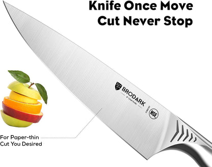 15PCS Kitchen Knife Set with Block and Built-in Sharpener, Shark | High Carbon Stainless Steel knives, Sharp Knife Block Set, One-Piece Design Ergonomic Handle Non Slip, For Cooking & Gifting