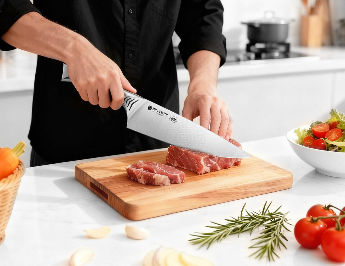 15PCS Kitchen Knife Set with Block and Built-in Sharpener, Shark | High Carbon Stainless Steel knives, Sharp Knife Block Set, One-Piece Design Ergonomic Handle Non Slip, For Cooking & Gifting