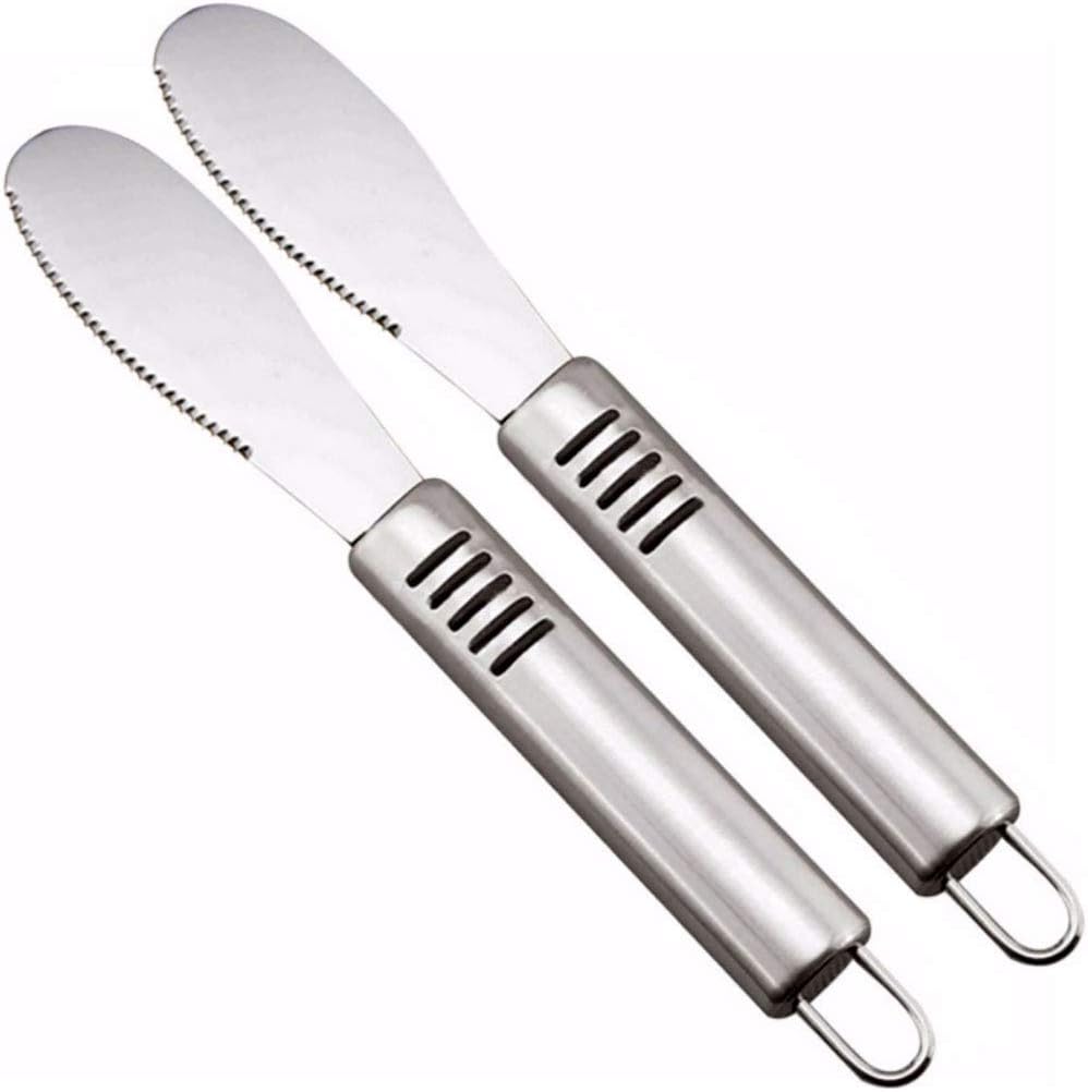 2PCS Butter Spreaders Spatula, Stainless Steel Butter Knives Condiment Cheese Dessert Jam Cream Spreader for Breads, Sandwiches - 8.4 Inches