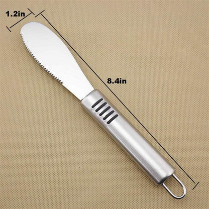 2PCS Butter Spreaders Spatula, Stainless Steel Butter Knives Condiment Cheese Dessert Jam Cream Spreader for Breads, Sandwiches - 8.4 Inches