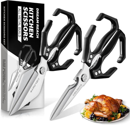 Poultry Shears, Heavy Duty Kitchen Shears with Serrated Edge, No Rust Spring Loaded, Multipurpose Stainless Steel Kitchen Scissors for Chicken, Bone, Meat, Turkey, Fish Thanksgiving Gifts