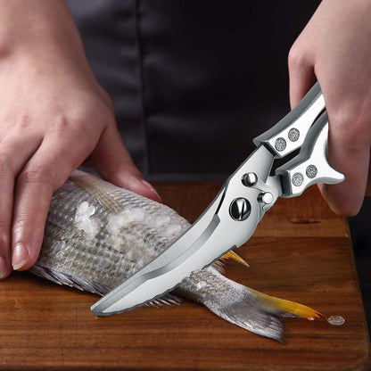 Poultry Shears, Heavy Duty Kitchen Shears with Serrated Edge, No Rust Spring Loaded, Multipurpose Stainless Steel Kitchen Scissors for Chicken, Bone, Meat, Turkey, Fish Thanksgiving Gifts