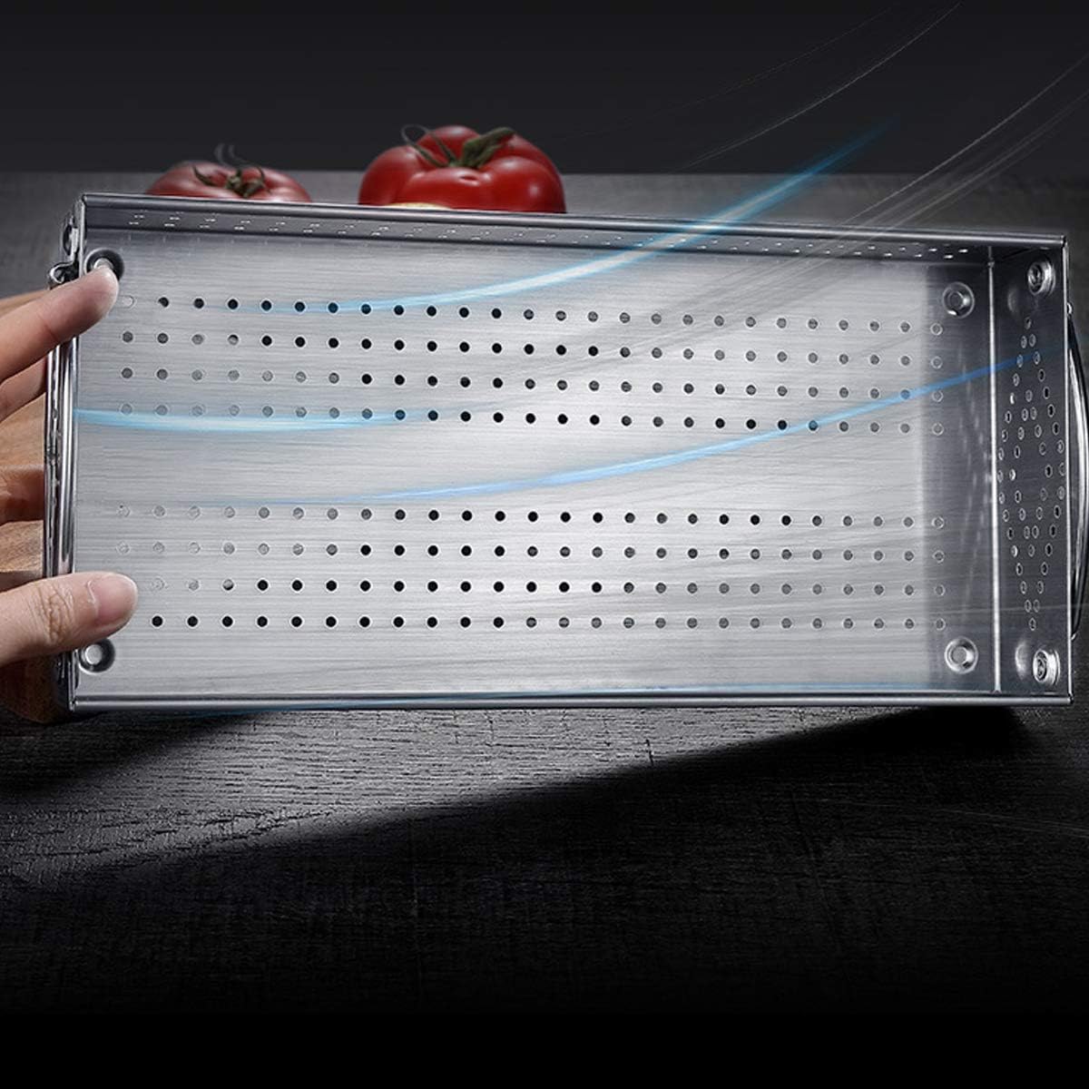 Large Silverware Drawer Organizer, 304 Stainless Steel Mesh Utensil Organizer for Kitchen Drawers Organizer Metal Flatware Tray for Knives, Spoons,Cosmetic - 12.0x5.5X2.0 Inch