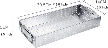 Large Silverware Drawer Organizer, 304 Stainless Steel Mesh Utensil Organizer for Kitchen Drawers Organizer Metal Flatware Tray for Knives, Spoons,Cosmetic - 12.0x5.5X2.0 Inch