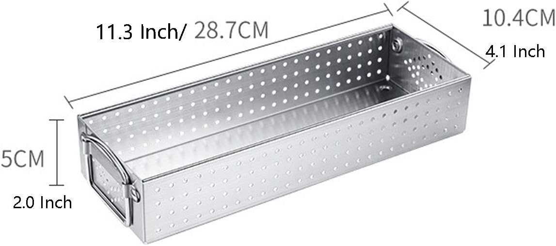 Large Silverware Drawer Organizer, 304 Stainless Steel Mesh Utensil Organizer for Kitchen Drawers Organizer Metal Flatware Tray for Knives, Spoons,Cosmetic - 12.0x5.5X2.0 Inch