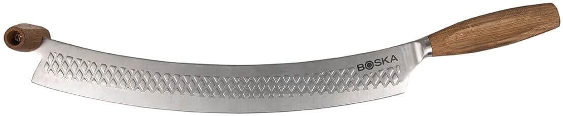Stainless Steel Cheese Knife - for All Types of Cheese Pizza - Multi-Functional Cheese Slicer - Handheld Slicer - Silver Non-Stick Oak Wood - Dishwasher Safe - for Kitchen Cooking