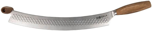 Stainless Steel Cheese Knife - for All Types of Cheese Pizza - Multi-Functional Cheese Slicer - Handheld Slicer - Silver Non-Stick Oak Wood - Dishwasher Safe - for Kitchen Cooking