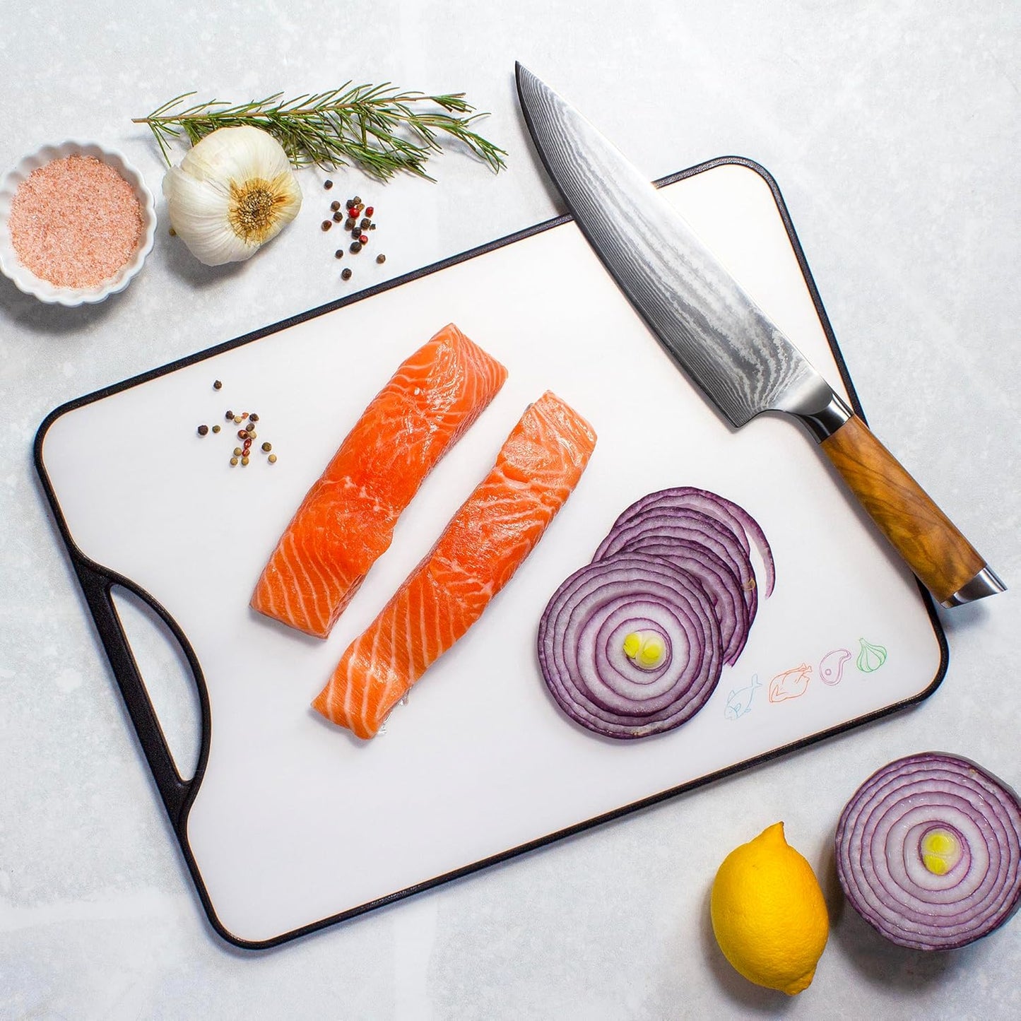 Poly-Boo Reversible Cutting Board – Dual-Sided with Bamboo & BPA-Free Poly Surfaces | 15" x 11" Meat & Vegetable Prep Board | Durable & Knife-Friendly