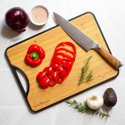Poly-Boo Reversible Cutting Board – Dual-Sided with Bamboo & BPA-Free Poly Surfaces | 15" x 11" Meat & Vegetable Prep Board | Durable & Knife-Friendly