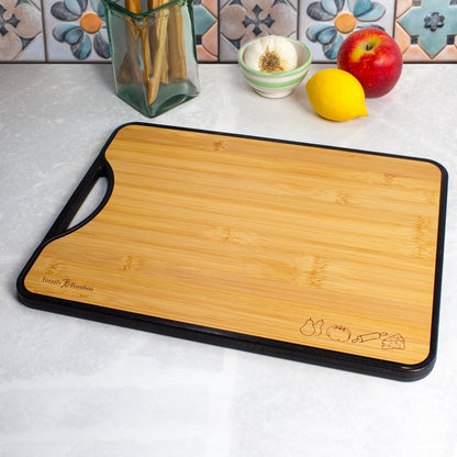 Poly-Boo Reversible Cutting Board – Dual-Sided with Bamboo & BPA-Free Poly Surfaces | 15" x 11" Meat & Vegetable Prep Board | Durable & Knife-Friendly