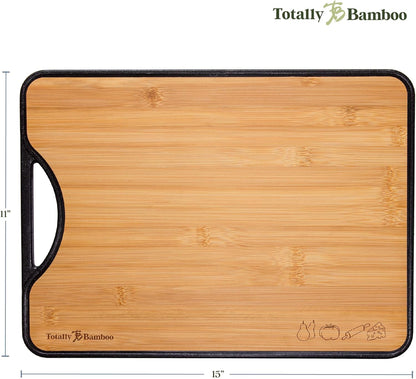 Poly-Boo Reversible Cutting Board – Dual-Sided with Bamboo & BPA-Free Poly Surfaces | 15" x 11" Meat & Vegetable Prep Board | Durable & Knife-Friendly