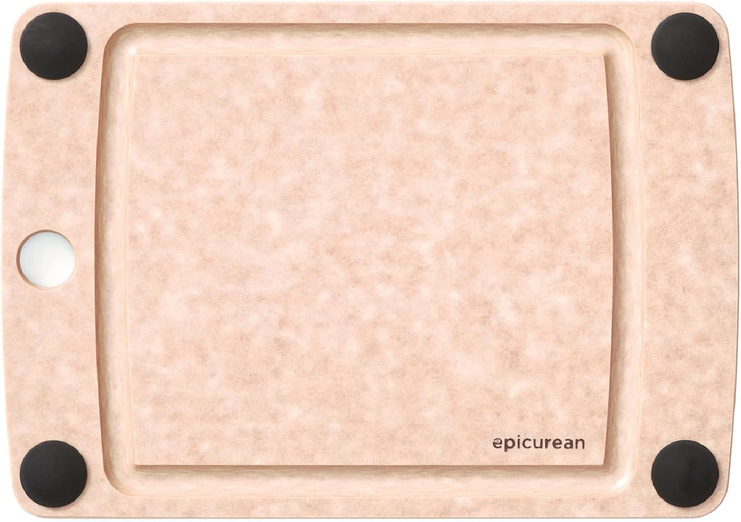 All-In-One Cutting Board with Non-Slip Feet and Juice Groove, 17.5" × 13", Natural/Black