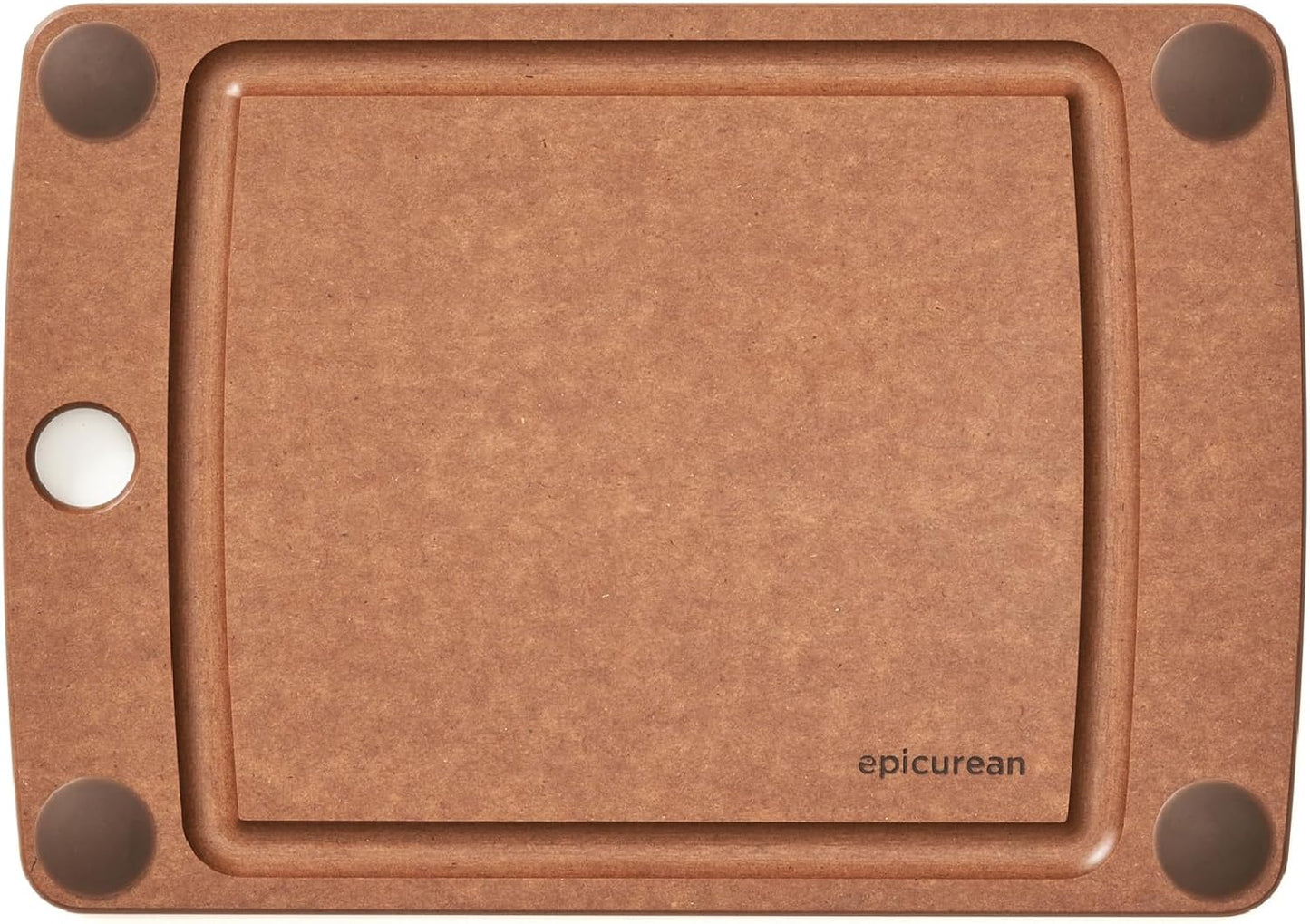 All-In-One Cutting Board with Non-Slip Feet and Juice Groove, 17.5" × 13", Natural/Black