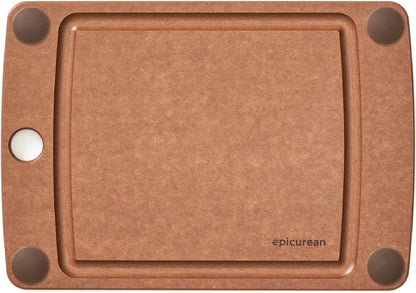 All-In-One Cutting Board with Non-Slip Feet and Juice Groove, 17.5" × 13", Natural/Black