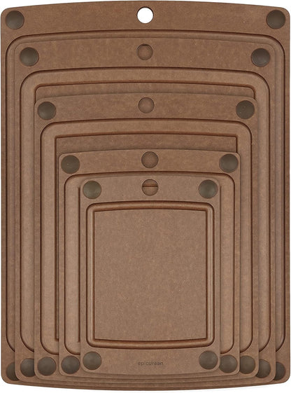 All-In-One Cutting Board with Non-Slip Feet and Juice Groove, 17.5" × 13", Natural/Black