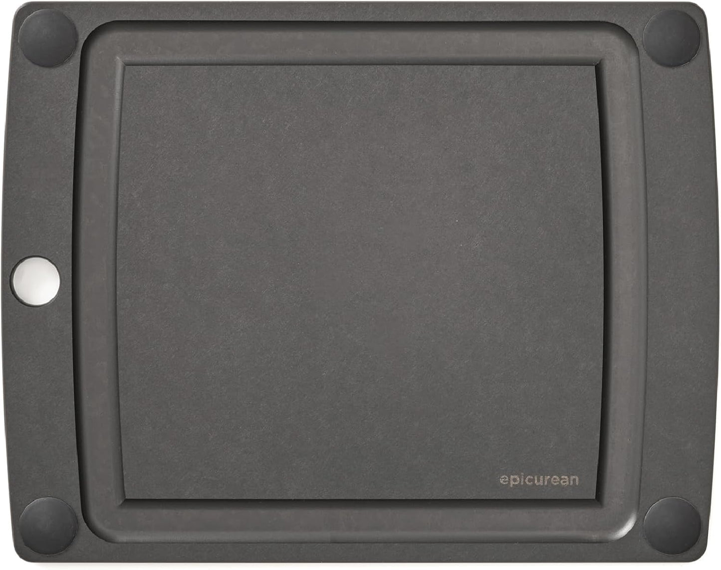 All-In-One Cutting Board with Non-Slip Feet and Juice Groove, 17.5" × 13", Natural/Black