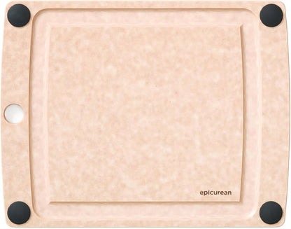 All-In-One Cutting Board with Non-Slip Feet and Juice Groove, 17.5" × 13", Natural/Black