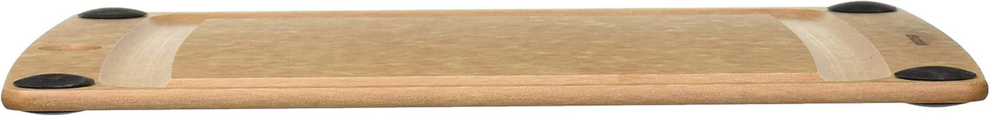All-In-One Cutting Board with Non-Slip Feet and Juice Groove, 17.5" × 13", Natural/Black