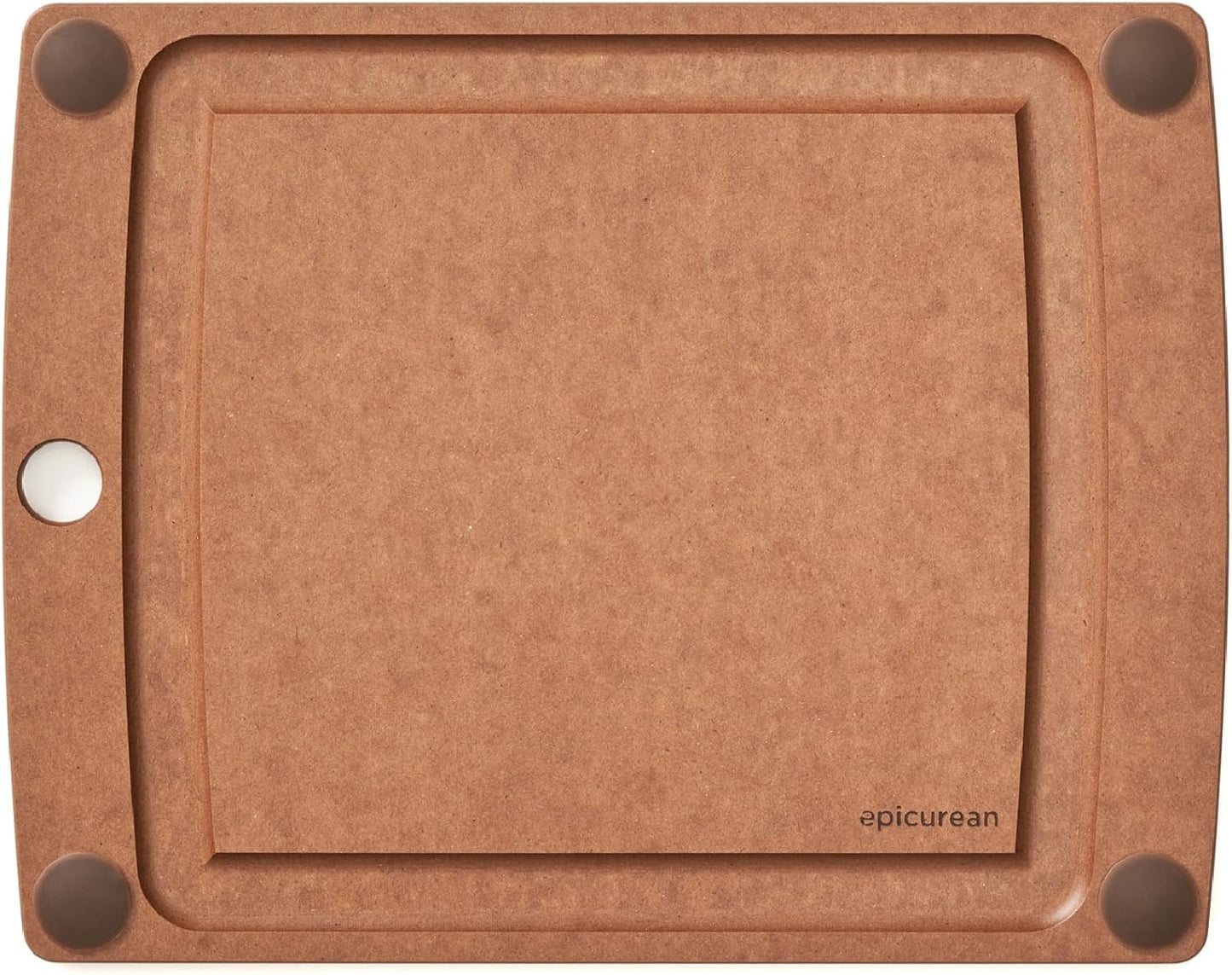 All-In-One Cutting Board with Non-Slip Feet and Juice Groove, 17.5" × 13", Natural/Black