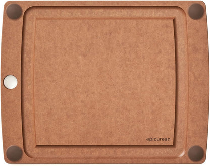 All-In-One Cutting Board with Non-Slip Feet and Juice Groove, 17.5" × 13", Natural/Black