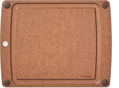 All-In-One Cutting Board with Non-Slip Feet and Juice Groove, 17.5" × 13", Natural/Black