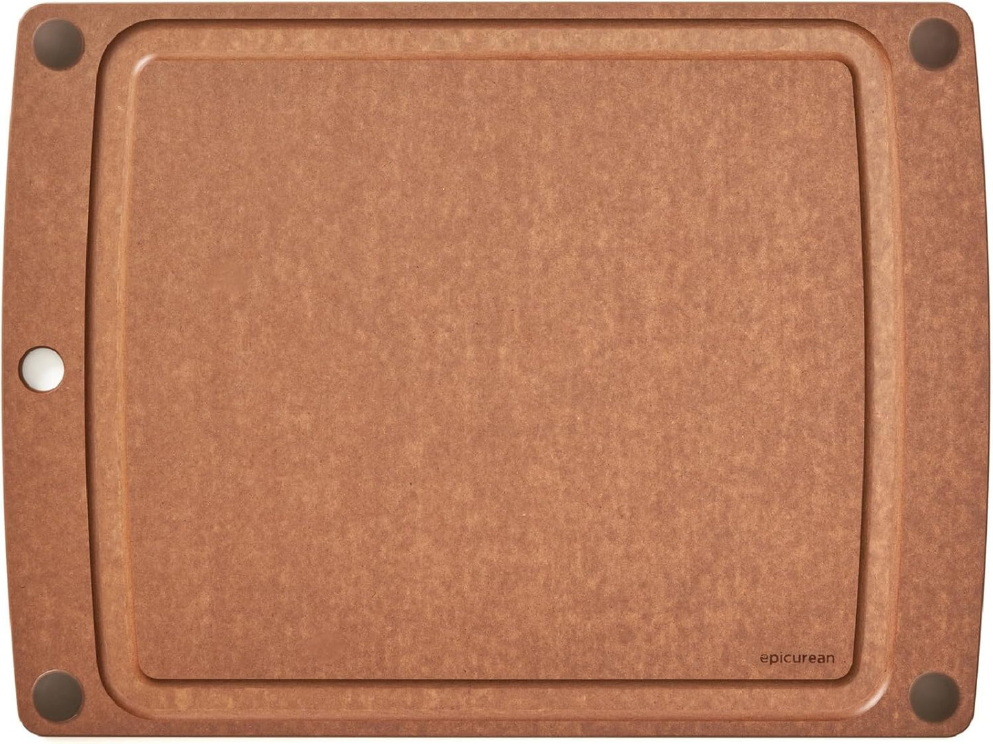 All-In-One Cutting Board with Non-Slip Feet and Juice Groove, 17.5" × 13", Natural/Black