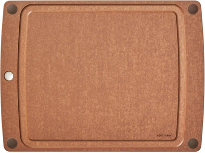 All-In-One Cutting Board with Non-Slip Feet and Juice Groove, 17.5" × 13", Natural/Black