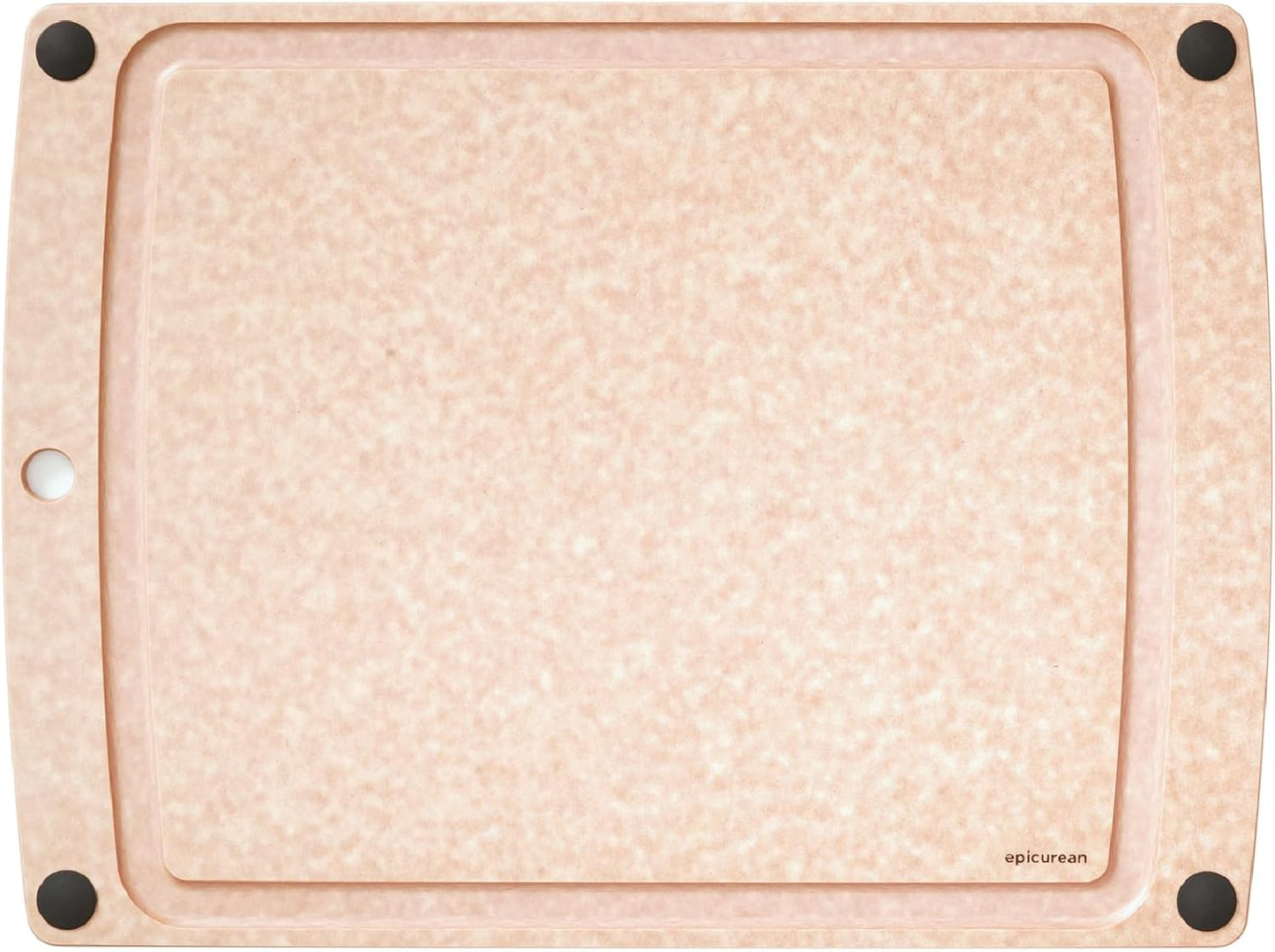 All-In-One Cutting Board with Non-Slip Feet and Juice Groove, 17.5" × 13", Natural/Black