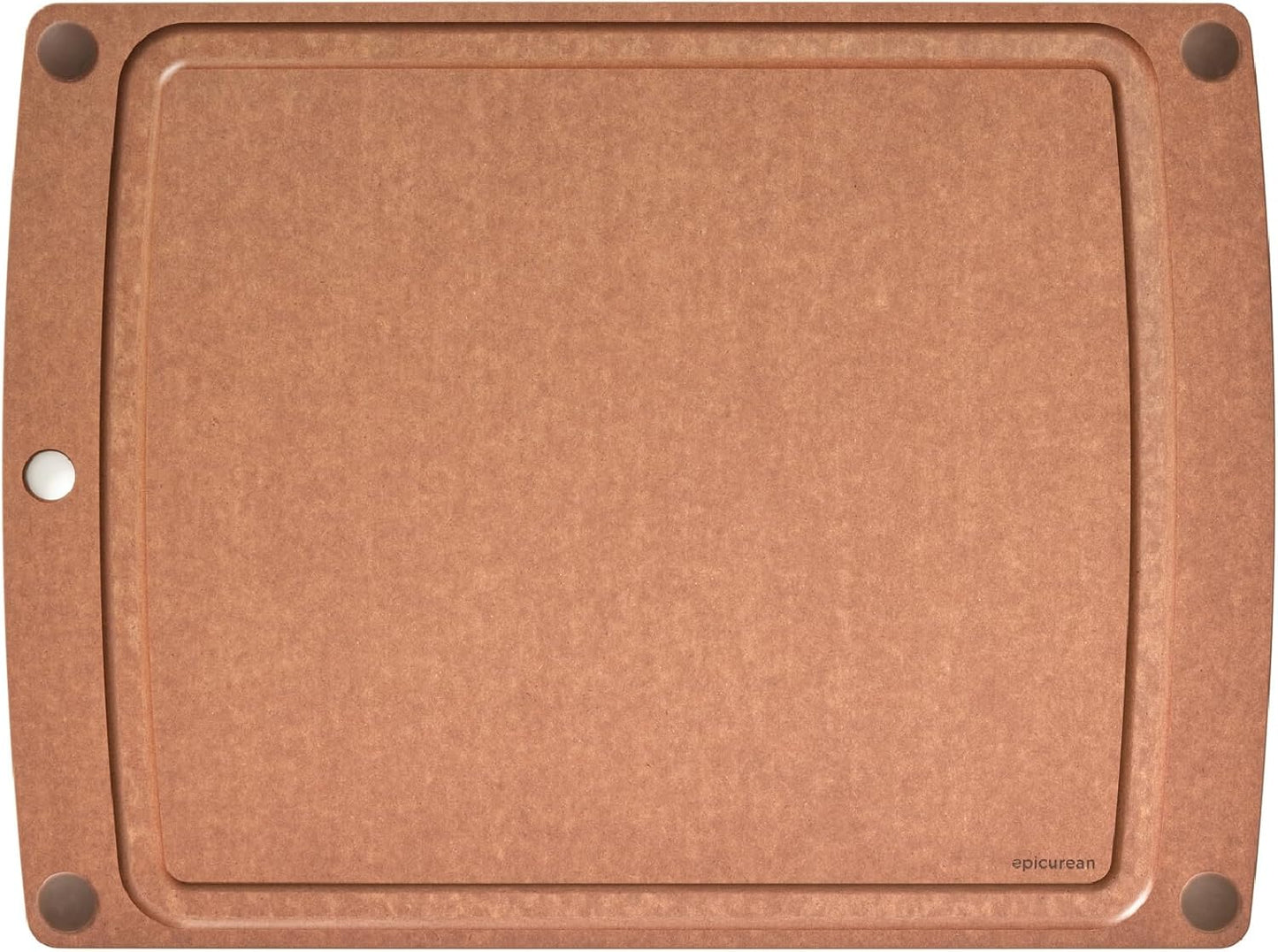 All-In-One Cutting Board with Non-Slip Feet and Juice Groove, 17.5" × 13", Natural/Black