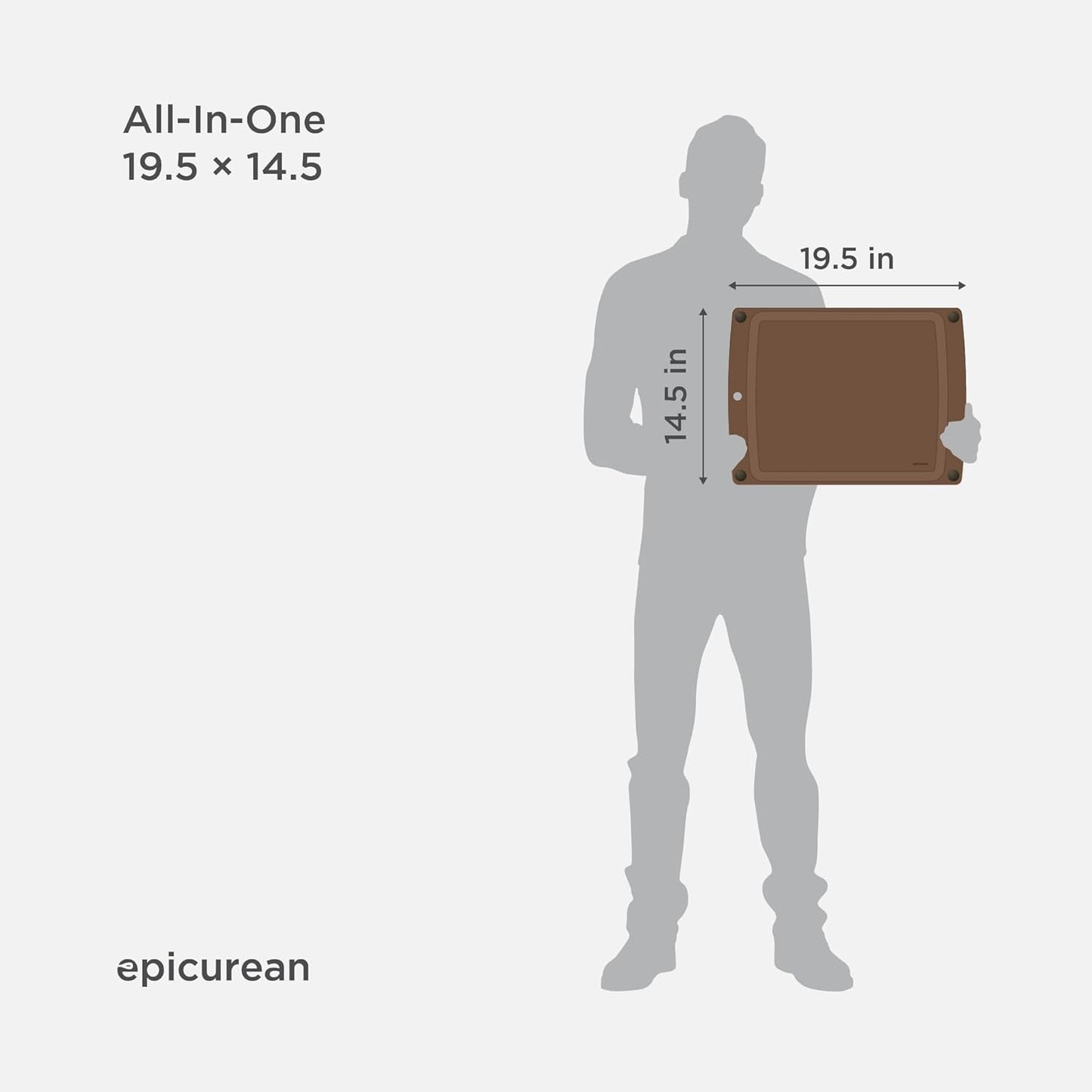 All-In-One Cutting Board with Non-Slip Feet and Juice Groove, 17.5" × 13", Natural/Black
