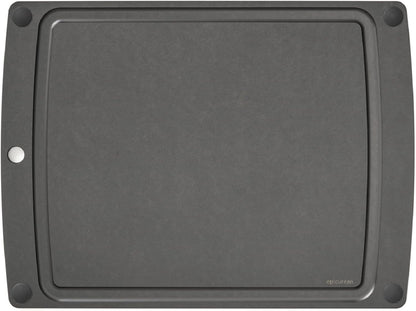 All-In-One Cutting Board with Non-Slip Feet and Juice Groove, 17.5" × 13", Natural/Black