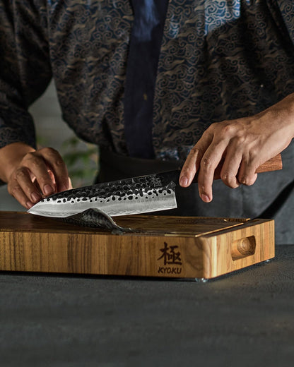 8" Chef Knife - Japanese 3 Layer Steel Kitchen Knife Rosewood Handle | 3-Layer Laminated High Carbon Steel Blade, Ergonomic Rosewood Handle, 8 Inch Precision Chopping Slicing Mincing Knife