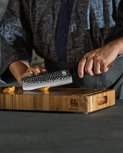 8" Chef Knife - Japanese 3 Layer Steel Kitchen Knife Rosewood Handle | 3-Layer Laminated High Carbon Steel Blade, Ergonomic Rosewood Handle, 8 Inch Precision Chopping Slicing Mincing Knife