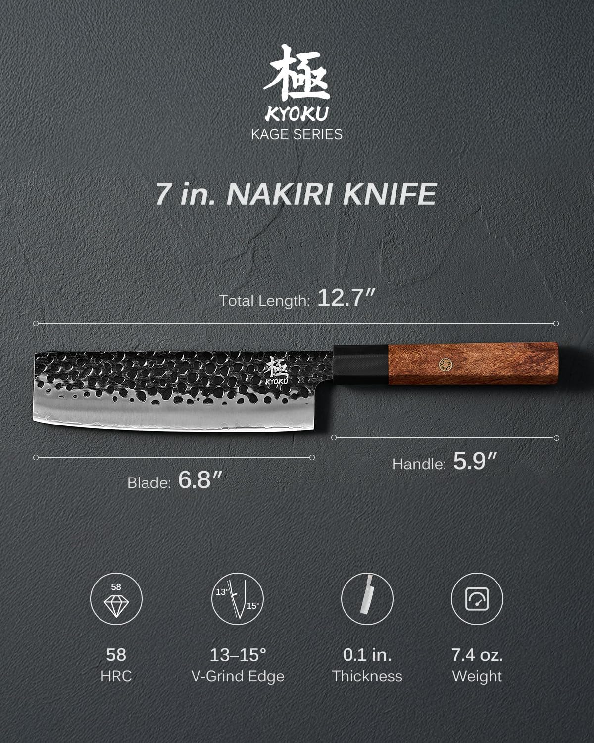 8" Chef Knife - Japanese 3 Layer Steel Kitchen Knife Rosewood Handle | 3-Layer Laminated High Carbon Steel Blade, Ergonomic Rosewood Handle, 8 Inch Precision Chopping Slicing Mincing Knife