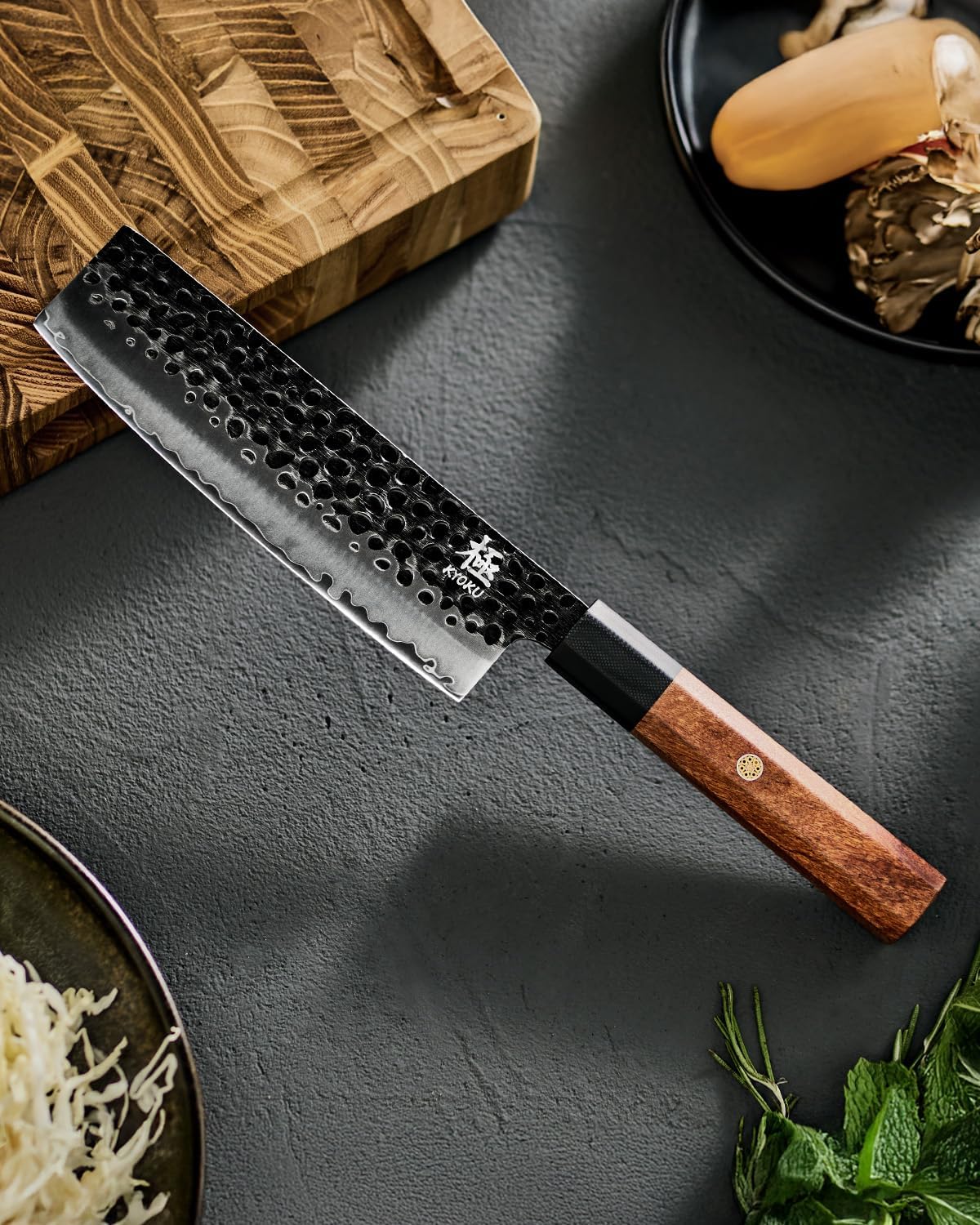 8" Chef Knife - Japanese 3 Layer Steel Kitchen Knife Rosewood Handle | 3-Layer Laminated High Carbon Steel Blade, Ergonomic Rosewood Handle, 8 Inch Precision Chopping Slicing Mincing Knife