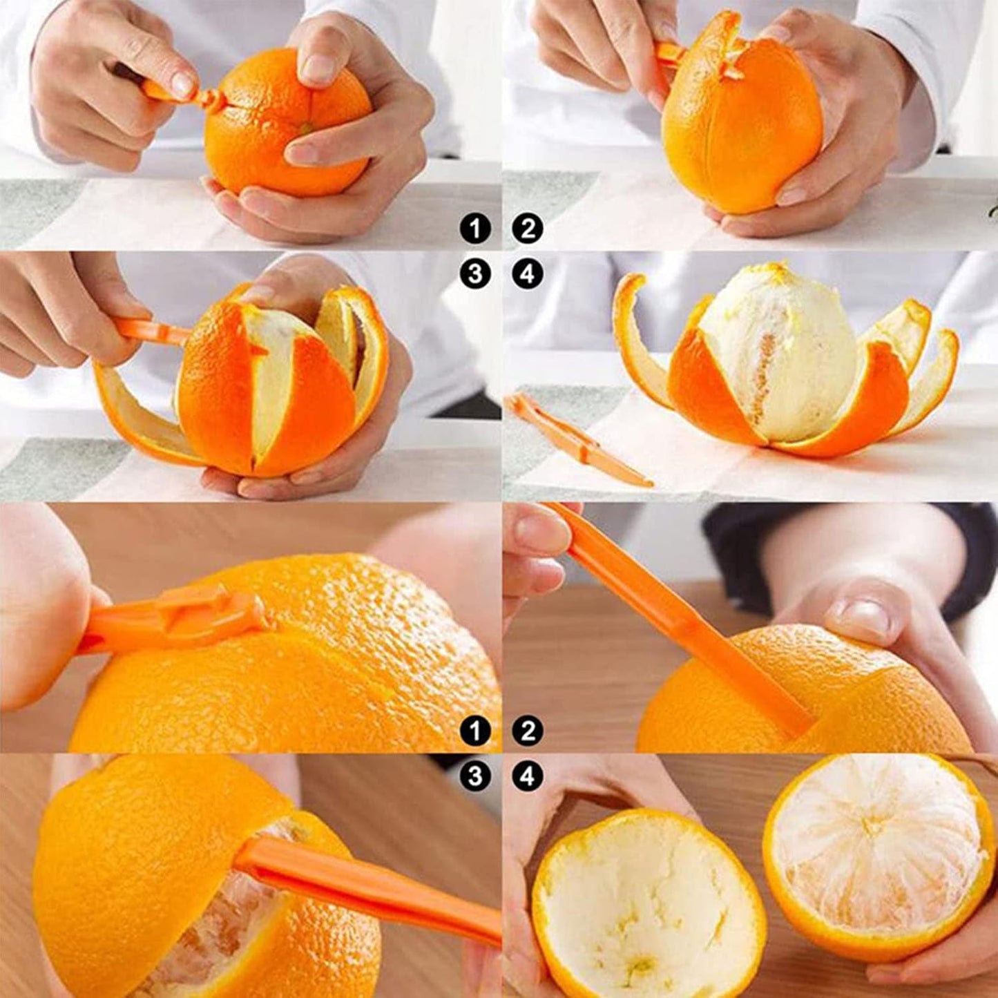 5Pcs Plastic Orange Peeler Remover Multifunctional Easy Open Fast Peeling Knife Citrus Lemon Cutter Fruit Opener Tools