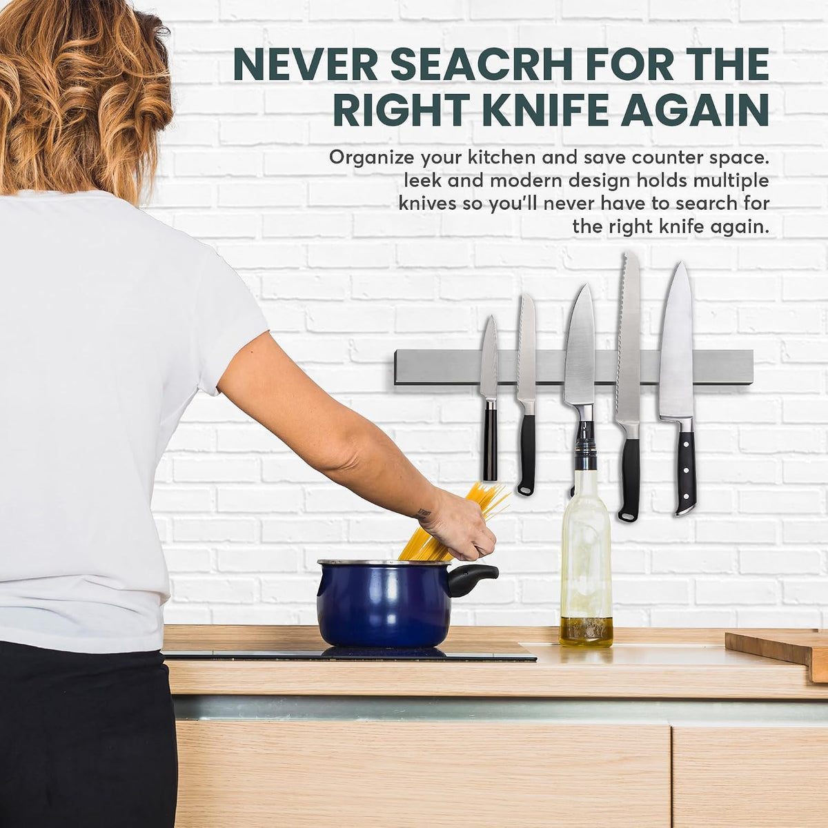 Stainless Steel Knife Magnetic Strip Multi Use Magnetic Knife Holder for Kitchen Organization Magnetic Tool Organizer for Wall Kitchen Knife Rack Utensil Holder Tool Holder 16 Inch