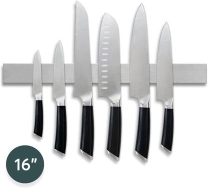 Stainless Steel Knife Magnetic Strip Multi Use Magnetic Knife Holder for Kitchen Organization Magnetic Tool Organizer for Wall Kitchen Knife Rack Utensil Holder Tool Holder 16 Inch
