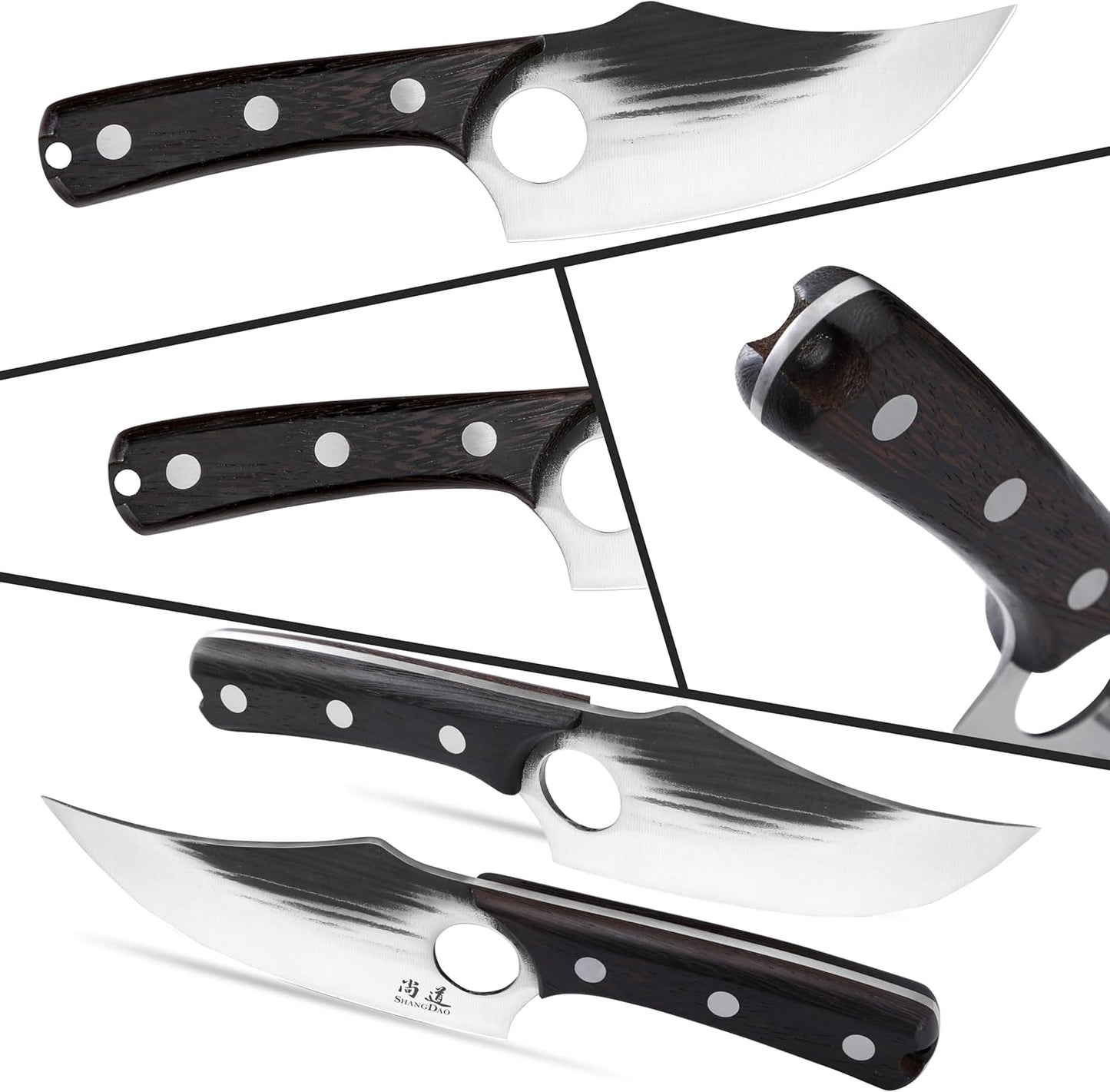 Boning Knives, 6 ″ Viking Boning Knife for Meat Cutting, High-carbon steel Chopper Knife, Forged Blade & Wood Handle, Hand Forged Full Tang Knife