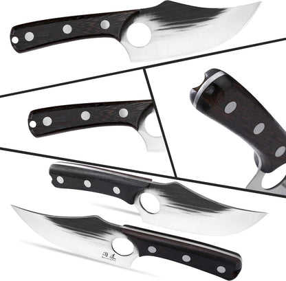 Boning Knives, 6 ″ Viking Boning Knife for Meat Cutting, High-carbon steel Chopper Knife, Forged Blade & Wood Handle, Hand Forged Full Tang Knife