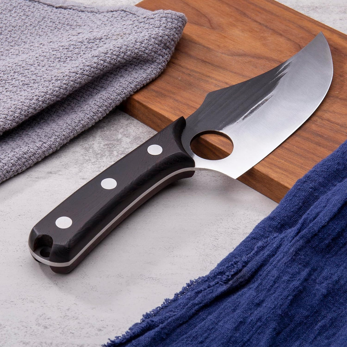 Boning Knives, 6 ″ Viking Boning Knife for Meat Cutting, High-carbon steel Chopper Knife, Forged Blade & Wood Handle, Hand Forged Full Tang Knife