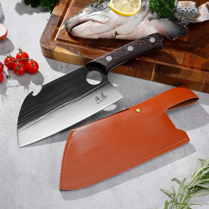 Boning Knives, 6 ″ Viking Boning Knife for Meat Cutting, High-carbon steel Chopper Knife, Forged Blade & Wood Handle, Hand Forged Full Tang Knife