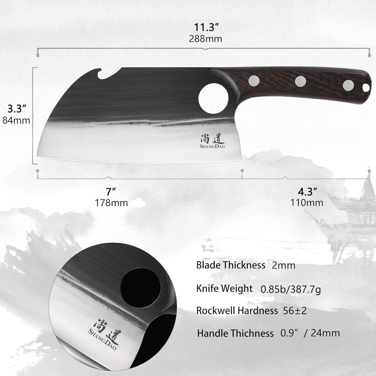 Boning Knives, 6 ″ Viking Boning Knife for Meat Cutting, High-carbon steel Chopper Knife, Forged Blade & Wood Handle, Hand Forged Full Tang Knife